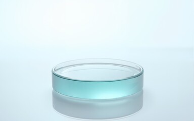 Empty glass petri dish on transparent background for scientific or medical use. High quality