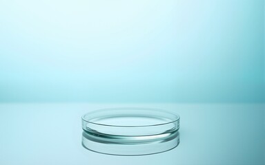 Empty glass petri dish on transparent background for scientific or medical use. High quality