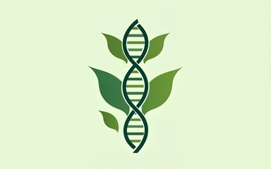 Agricultural biotechnology logo design. Biology genetics vector design. DNA helix and leaves logotype. High quality