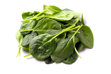 Spinach leaves isolated on white background
