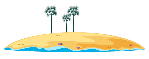 Tropical island with palm trees and ocean waves © AbstractZone