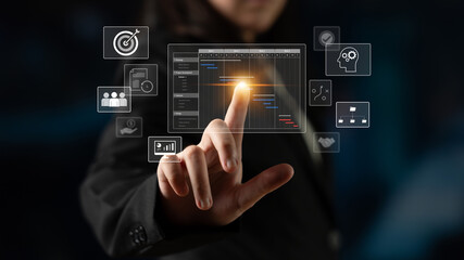 Project management dashboard showing timeline, tasks, milestones, and workflows for planning, tracking, and executing successful business or team projects Latch