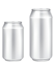 Two Aluminum Cans on Black Background Mockup