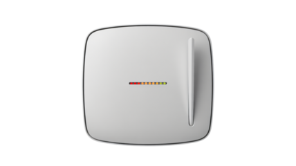 Modern security sensor with indicator lights displays system status