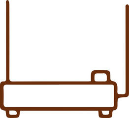 Elegant Simple Bed Drawing Icon for Rest Sleep and Bedroom Comfort Needs