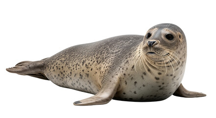 Obraz premium A Harbor Seal Resting isolated on transparent background, png
