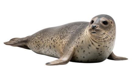 A Harbor Seal Resting isolated on transparent background, png