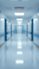 Obraz premium hospital background clean corridor bokeh blur effect