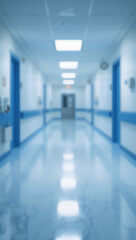 Obraz premium hospital background clean corridor bokeh blur effect