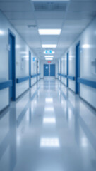 Fototapeta premium hospital background clean corridor bokeh blur effect