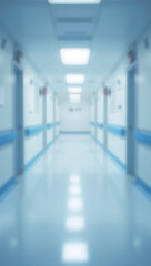 Obraz premium hospital background clean corridor bokeh blur effect