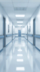 Obraz premium hospital background clean corridor bokeh blur effect