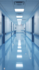 Obraz premium hospital background clean corridor bokeh blur effect