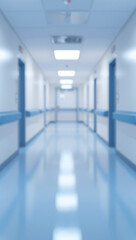 Fototapeta premium hospital background clean corridor bokeh blur effect