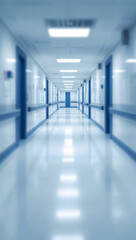Fototapeta premium hospital background clean corridor bokeh blur effect