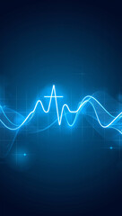 Fototapeta premium healthcare background heartbeat line futuristic style