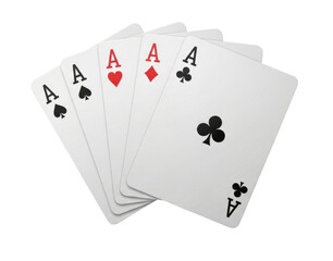 Obraz premium Four aces playing cards transparent background cutout png