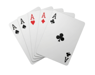 Four aces playing cards transparent background cutout png