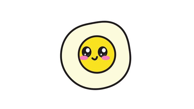 Yellow Egg Cute Animation Footage 4K
