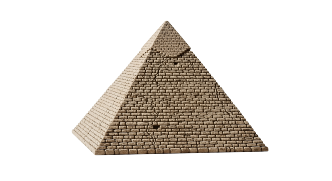 Ancient Egyptian Pyramid Structure model  isolated on transparent background
