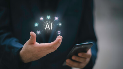 Software engineer working with database and big data analytics, cloud computing with AI and data exchange, innovation technology.Data Science and engineering, digital technology, tech background.