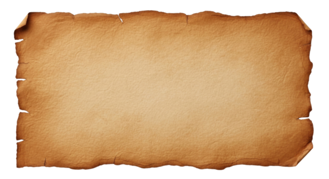Old parchment paper texture transparent background cutout png