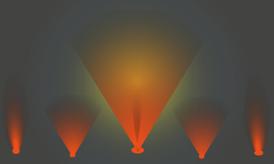 Dramatic stage lighting with converging beams creates a vibrant focal point