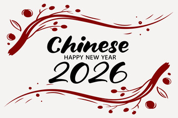 Chinese new year 2026 vector illustration isolated on white background