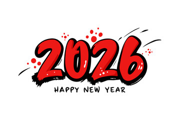 Chinese new year 2026 vector illustration isolated on white background