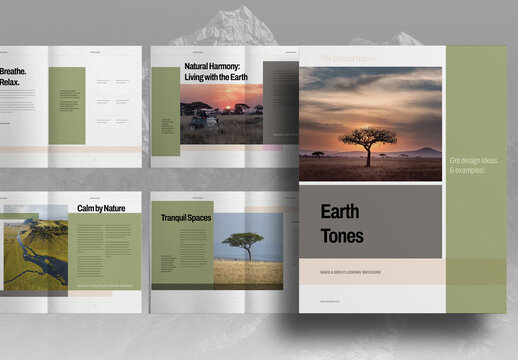 Olive Green Brown Nature Lovers Lifestyle Brochure Layout