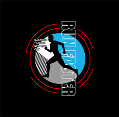 RUN FASTER typography design for t shirt vector illustration