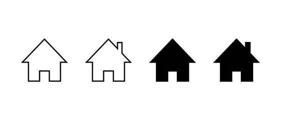 Home icon set. House symbol. Real estate and architecture sign