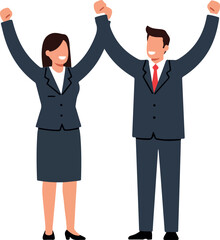 Teamwork Success Business People Celebrate Victory Together