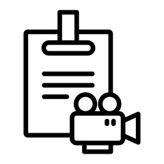 Film Festival Badge Vector Line Icon Design