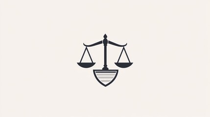 Scales of Justice Icon on plain background. Law and order symbol. Use for legal content