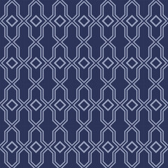 Japanese Diamond Square Net Vector Seamless Pattern