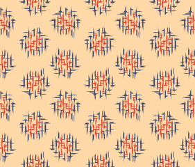 Japanese Embroidery Circle Motif Vector Seamless Pattern
