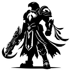 Bird knight character silhouette