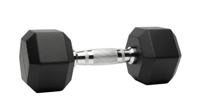 Hexagonal dumbbell transparent background cutout png