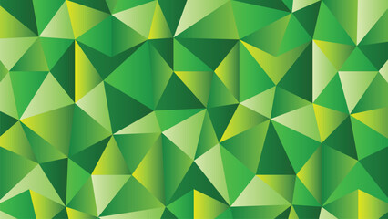 A visually compelling seamless vector pattern with a striking 3D effect. This design is constructed from a mesh of varying-sized triangles in a fresh, bright green and yellow color gradient, ESP File