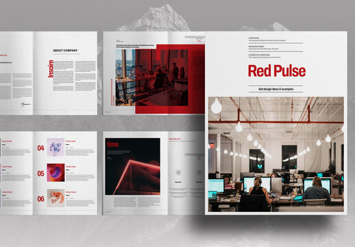Red Pulse Studio Business Brochure Layout