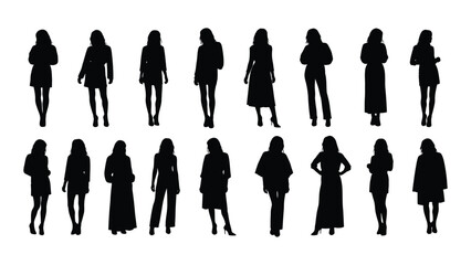 Collection of women silhouettes Vector