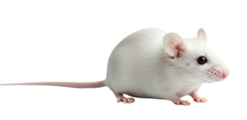 White mouse on black background transparent background cutout png