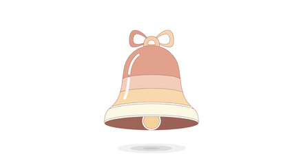 Charming Pastel Bell with Bow Isolated on White Background Perfect for Holidays Celebrations and Festive Design Elements