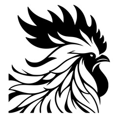 Silhouette portrait of a rooster