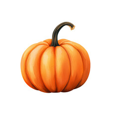 Vibrant orange pumpkin with a curved stem