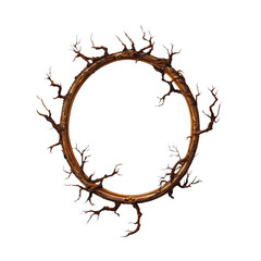 Intricate circular frame with twisted branches design