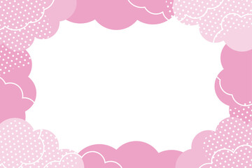 モコモコがかわいいフレームイラスト（ピンク）