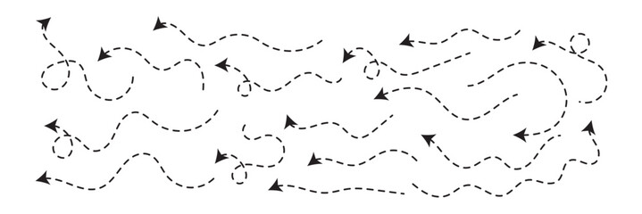 clean dot style hand drawn doodle arrows set