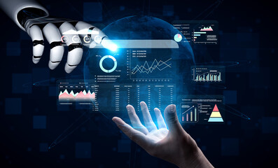 An AI financial and marketing KPI dashboard for business analytics. An AI report showing profit,...